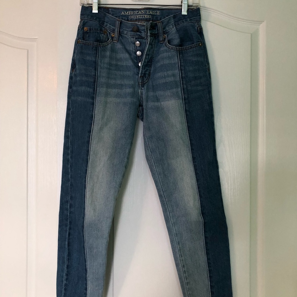 american eagle, vintage, two-tone jeans